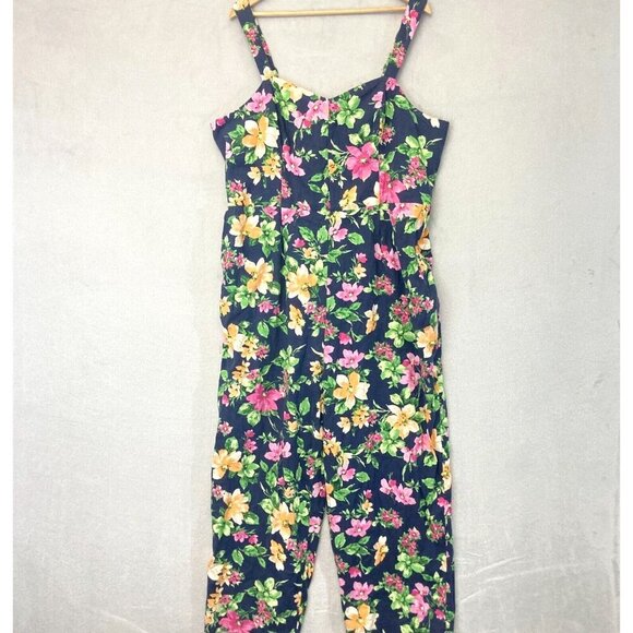OLD NAVY Linen Cami Jumpsuit Womens XXL Pockets Smocked Wide Leg 2XL Resort - Picture 1 of 16